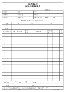 IQC来料检验记录表