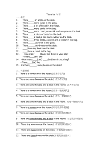 There-be-句型专项练习(填空题、单选题和句型转换)
