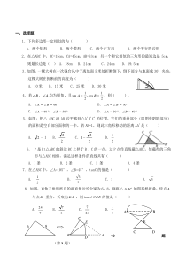 相似三角形和锐角三角函数综合测试题