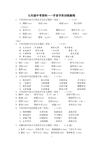 中考字音字形选择题集锦