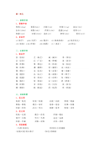 三年级下册语文单元知识汇总