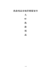 洗涤用品市场营销策划书