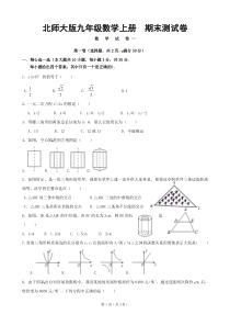 北师大版九年级数学上期末测试卷含答案