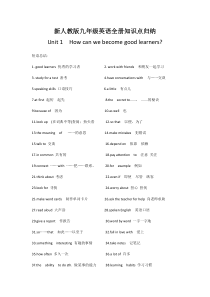 九年级全一册英语知识点归纳