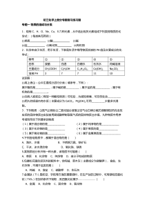 初三化学上册分专题复习(人教版)