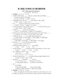 新人教版九年级第九单元测试题附答案