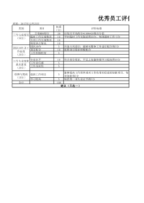 优秀员工评估表样表