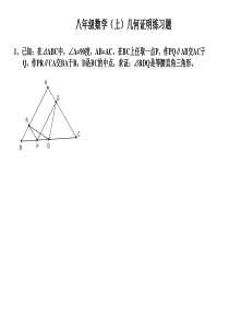 人教版八年级上册数学几何专题学习总汇