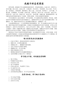 学习成绩不好原因分析