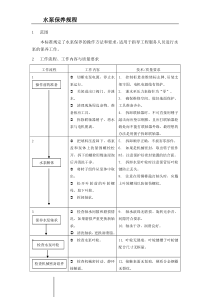 水泵保养规程