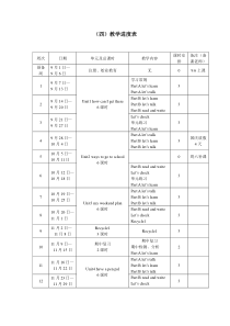 人教版英语六年级上册教学进度表