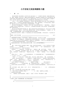 小升初语文阅读理解练习100篇