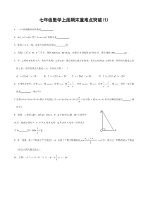 七年级数学上册期末重难点突破