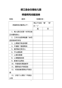 师德师风问题清单