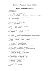 人教版英语八年级上册unit9试题(附答案)