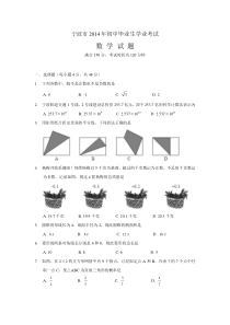 2014年宁波市中考数学真题附答案