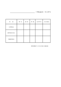 中小学学籍管理员信息表