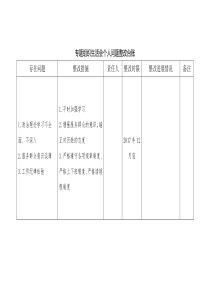 2019年组织生活会问题整改台账