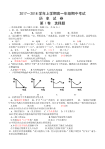 高中历史人民版必修一期中试卷