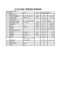 文化宫迁建工程智能化系统清单