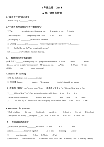 译林英语6A-U8考点精练