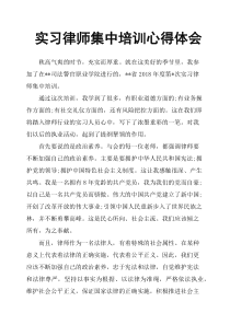 实习律师集中培训心得体会