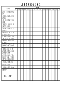 配电房巡查记录表