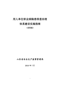 用人单位职业病隐患排查治理体系建设实施指南