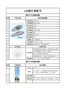 LED路灯规格书模版