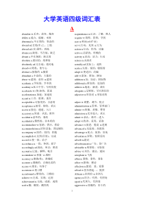 大学四级英语必过词汇