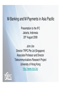 M-Banking and M-Payments in Asia Pacific