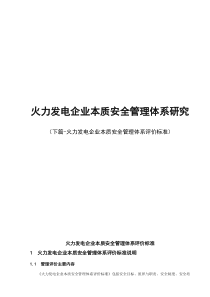 发电企业本质安全管理体系