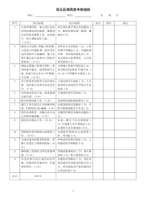 项目部管理人员绩效考核表