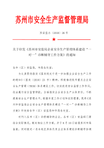 苏州市安监局企业安全生产管理体系建设“一对一”诊断辅导工作方案