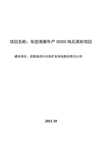 年产30000吨石英砂可行性研究报告(1)