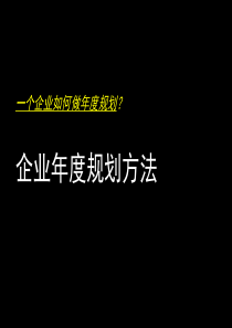 企业年度规划方法