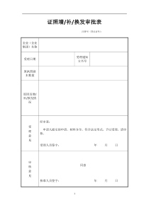 证照增、补、换发审批表