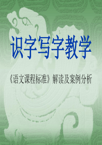 识字写字教学《语文课程标准》解读及案例分析(1)