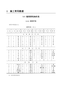 施工常用符号和代号