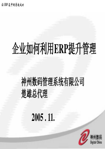 神州数码管理系统有限公司企业如何利用ERP提升管理