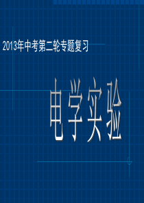 2013年中考电学实验专题复习