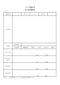 员工处罚单(模板)