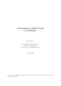 Programming in Tabled Prolog (very) DRAFT 1