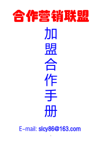 《合作营销联盟》加盟合作手册