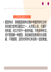 高考生物表格信息类答题模板【仅供参考】