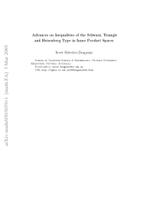 Advances on Inequalities of the Schwarz, Triangle 