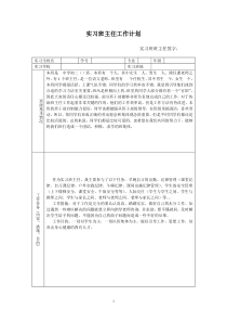 实习班主任工作计划与工作日志