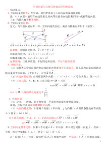 空间向量与立体几何知识点归纳总结