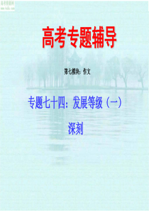 高考语文二轮专题复习课件七十四(上)发展等级之深刻