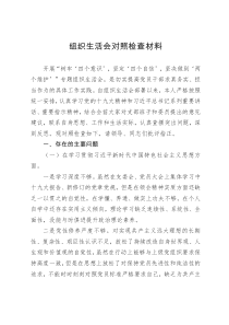 组织生活会支部书记对照检查材料